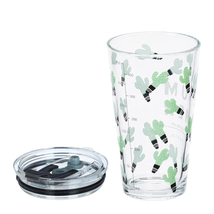 set of 4 drinking glasses with cactus motif