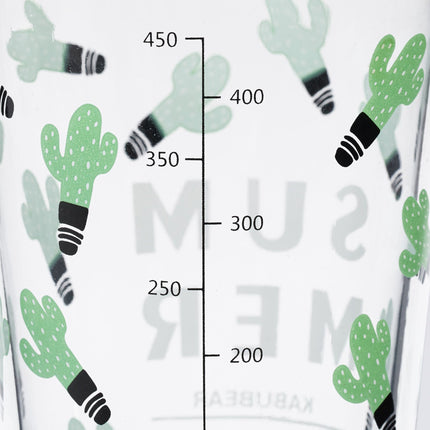 set of 4 drinking glasses with cactus motif