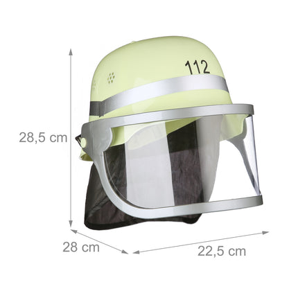 set of 4 firefighter helmets with blue light