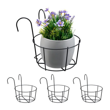 set of 4 flower pot holders for the balcony