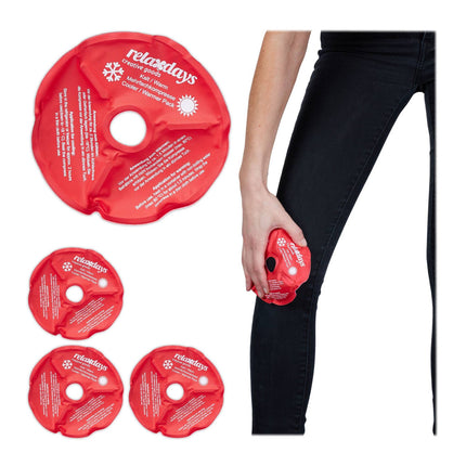 set of 4 knee pads in red