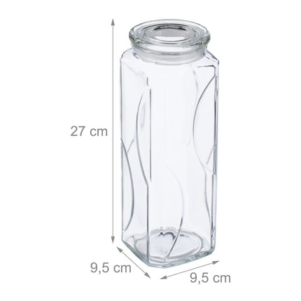 set of 6 storage jars with lids 1650 ml
