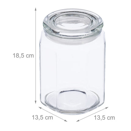 set of 6 storage jars with lids 1800 ml