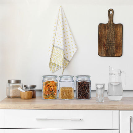 set of 6 storage jars with lids 750 ml