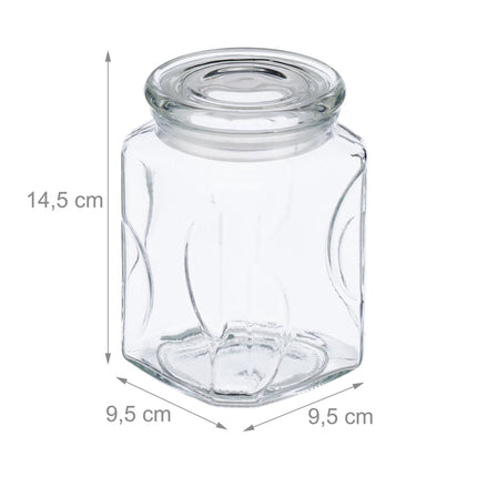 set of 6 storage jars with lids 750 ml