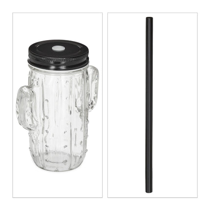 set of 8 drinking glasses Cactus with straw
