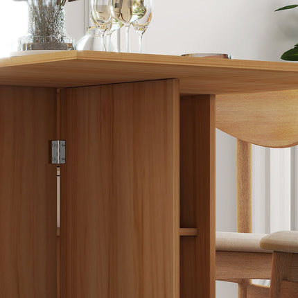 Small folding dining table, 140cm, space-saving, teak