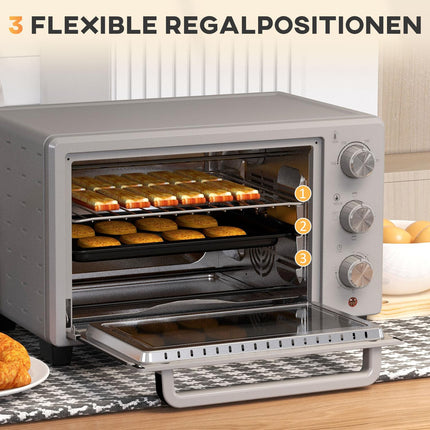 Compact 21L oven, 100°C-230°C, 3 cooking modes