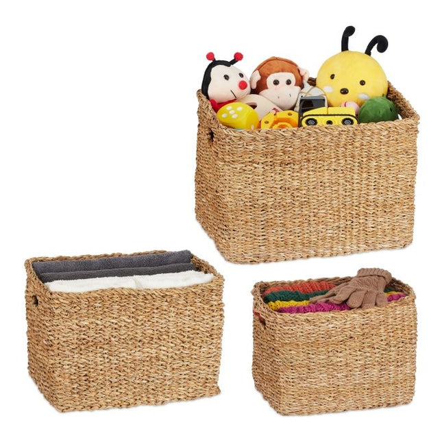 storage basket in 3 parts made of seaweed