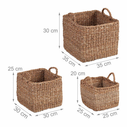 storage basket in 3 parts made of seaweed