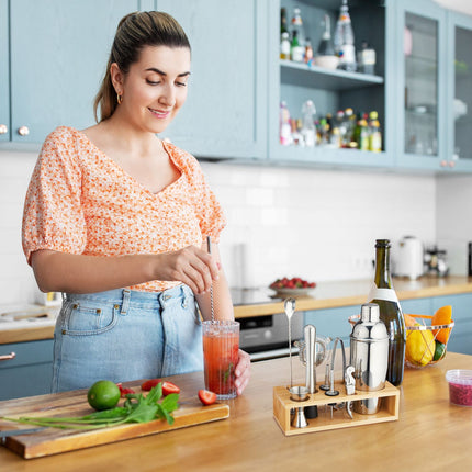 the 10-piece cocktail set with stand