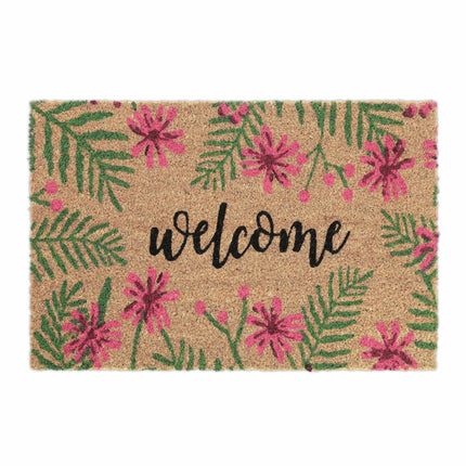 tropical welcome coir doormat