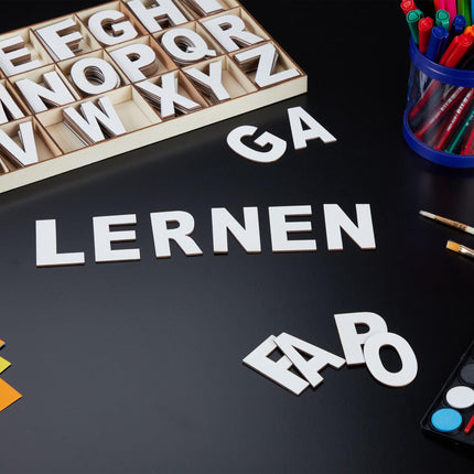 wooden letter set with 208 parts