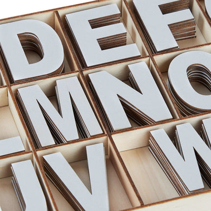 wooden letter set with 208 parts