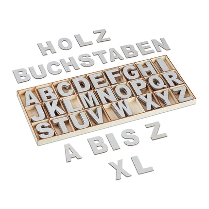 wooden letter set with 208 parts